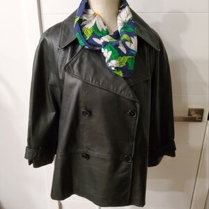 Vintage Spiegel Cropped Leather Jacket Size 14